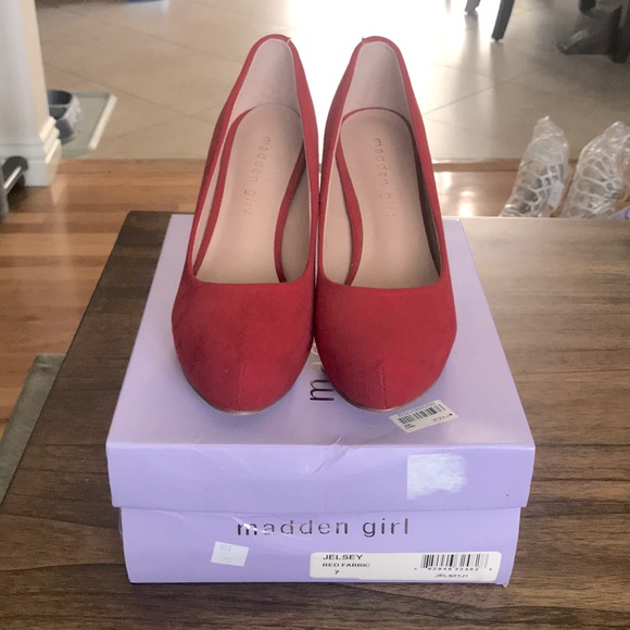 Madden Girl Shoes Preowned Womens Madden Girl Red High Heels Poshmark